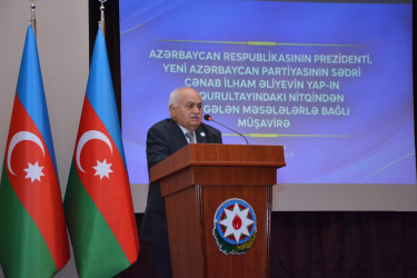 Şamaxı rayonunda Azərbaycan Respublikasının Prezidenti, Yeni Azərbaycan Partiyasının sədri cənab İlham Əliyevin partiyanın VIII Qurultayındakı nitqindən irəli gələn məsələlərlə bağlı müşavirə keçirilib