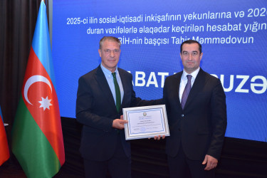 Şamaxıda 2025-ci ilin sosial-iqtisadi inkişafının yekunlarına və qarşıda duran vəzifələrə həsr edilmiş hesabat yığıncağı keçirilib