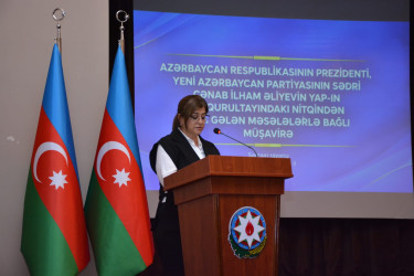 Şamaxı rayonunda Azərbaycan Respublikasının Prezidenti, Yeni Azərbaycan Partiyasının sədri cənab İlham Əliyevin partiyanın VIII Qurultayındakı nitqindən irəli gələn məsələlərlə bağlı müşavirə keçirilib