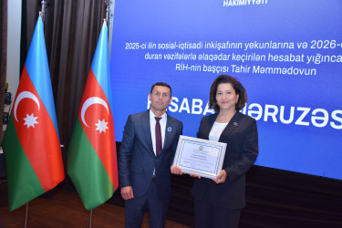 Şamaxıda 2025-ci ilin sosial-iqtisadi inkişafının yekunlarına və qarşıda duran vəzifələrə həsr edilmiş hesabat yığıncağı keçirilib