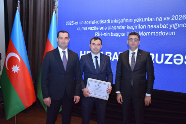 Şamaxıda 2025-ci ilin sosial-iqtisadi inkişafının yekunlarına və qarşıda duran vəzifələrə həsr edilmiş hesabat yığıncağı keçirilib