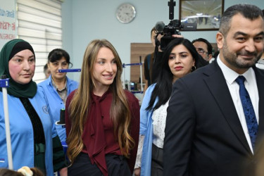 Leyla Əliyeva Şamaxıda sosial tikiş müəssisəsinin fəaliyyəti ilə tanış olub