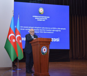 Şamaxıda 2025-ci ilin sosial-iqtisadi inkişafının yekunlarına və qarşıda duran vəzifələrə həsr edilmiş hesabat yığıncağı keçirilib
