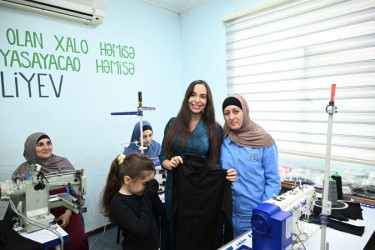 Leyla Əliyeva Şamaxıda sosial tikiş müəssisəsinin fəaliyyəti ilə tanış olub