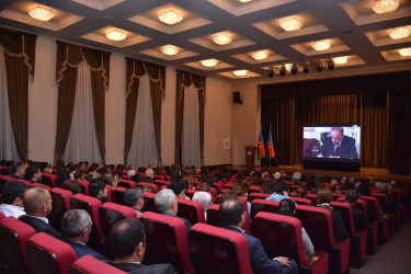 Şamaxıda müasir Azərbaycan dövlətinin memarı, xalqımızın Ümummilli Lideri Heydər Əliyevin vəfatının 22-ci ildönümü ilə bağlı anım tədbiri keçirilib