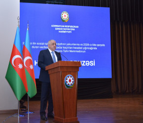 Şamaxıda 2025-ci ilin sosial-iqtisadi inkişafının yekunlarına və qarşıda duran vəzifələrə həsr edilmiş hesabat yığıncağı keçirilib