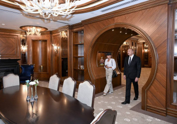 İlham Əliyev və birinci xanım Mehriban Əliyeva Şamaxıda “Pirqulu Park” hotelinin açılışında iştirak ediblər